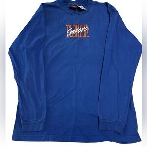 VTG Florida Gators Women’s L Long Sleeve T-Shirt Blue Embroidered NCAA Red Oak